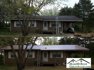 Before and after metal roof pictrue