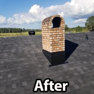 Chimney flashing repair after pictures