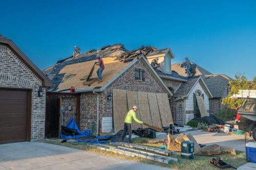 Property damage assessment for storm damage restoration and emergency roof repair in Bryant Arkansas by Little Rock roofing contractor handling water damage restoration, roof replacement, and insurance claims