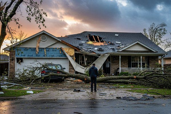 Storm damage restoration in North West Arkansas, AR