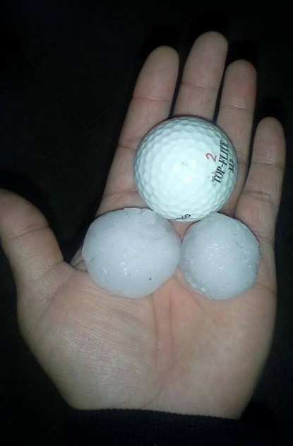 Golf ball size hail